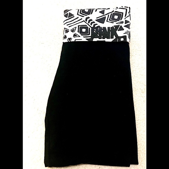 EUC 🔥PINK BY VS YOGA STRAIGHT LEGGINGS REALLY CUTE&BLING ON WAISTBAND (PINK) - Picture 7 of 8